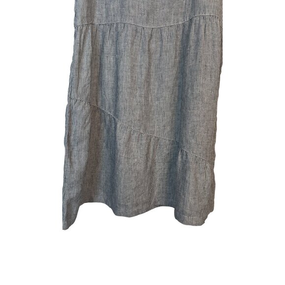 Lucky Brand Size Large Lightweight Striped 100% Linen Sleeveless V-Neck - Picture 6 of 12